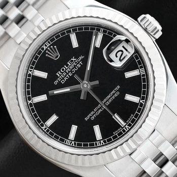 Datejust Rolex 178274 Black Luminous Dial 31mm Ladies Watch