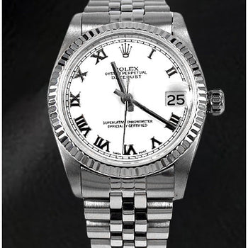 Rolex Datejust White Roman Dial Stainless Steel Women's Watch