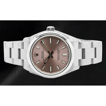 277200 Rolex Oyster Perpetual 31mm Salmon Luminous Dial Ladies Steel Watch