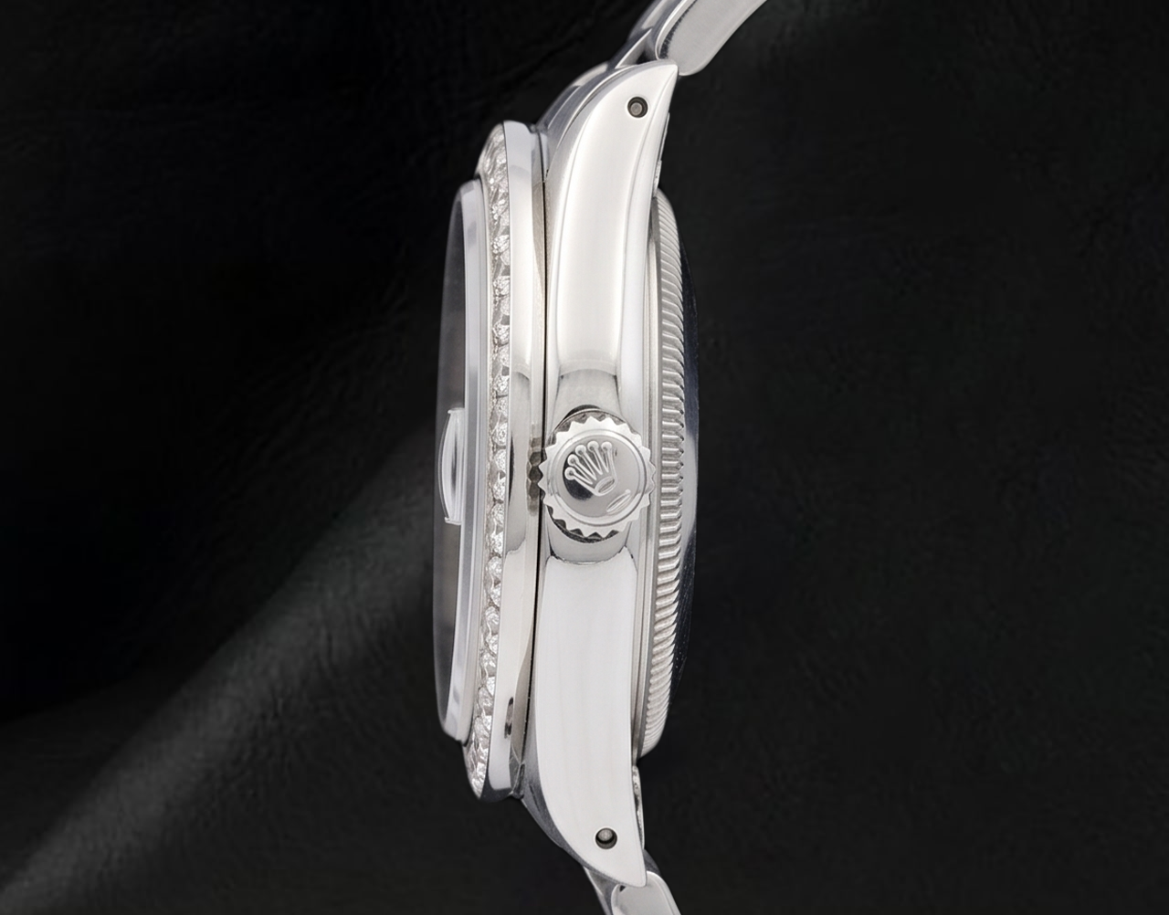 Rolex 34mm Oyster Bracelet 1500 White Mother Of Pearl Diamond Dial Watch