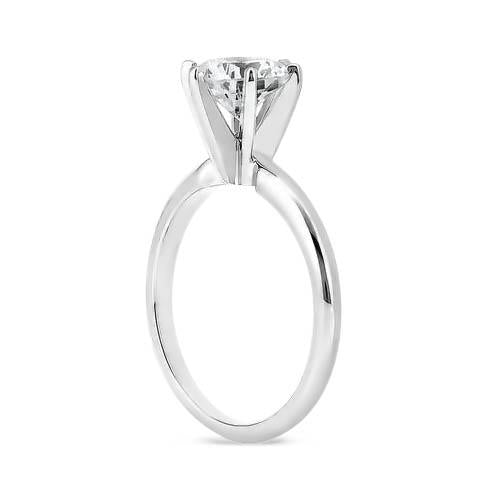 1.40 Ct Round Natural Earth Mined Diamond Solitaire Wedding Ring White Gold 14K
