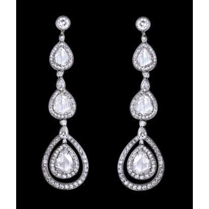 3 Carat Chandelier Real Diamond Earrings Pear Diamond Jewelry Earring