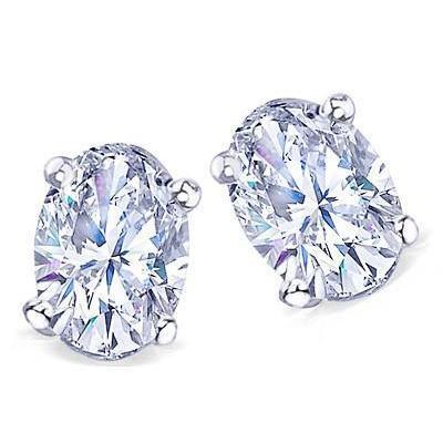 3 Carat G Si1 Genuine Diamond Stud Earring Jewelry WG Lady Earrings Pair