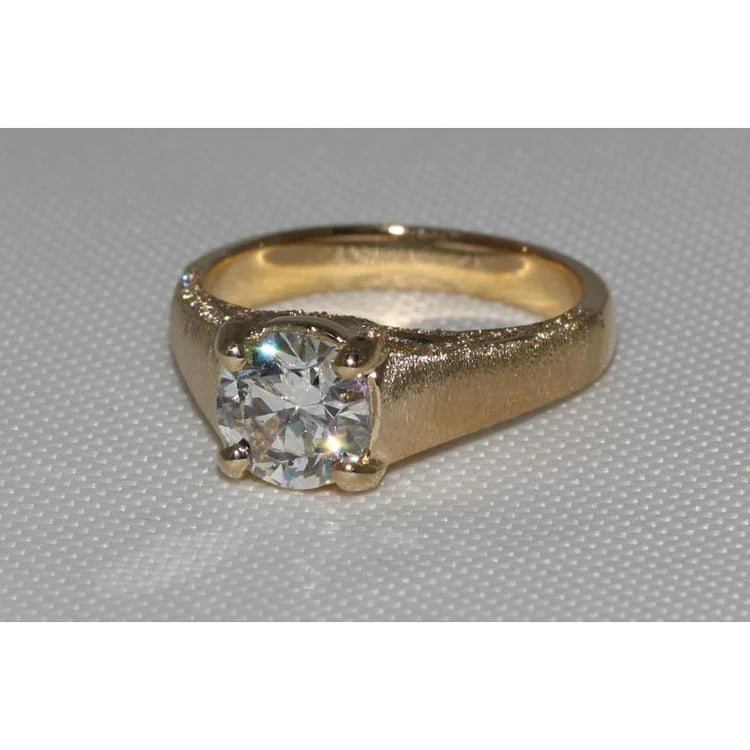 3 Carat Genuine Diamond Finish Ring Yellow Gold New