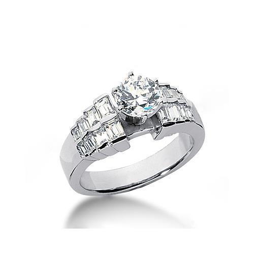 3 Carat Genuine Diamonds Engagement Ring White Gold