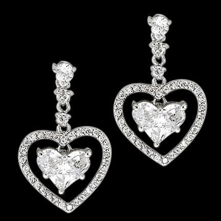 3 Carat Heart Natural Diamond Earrings Heart Style Dangle Earring White Gold