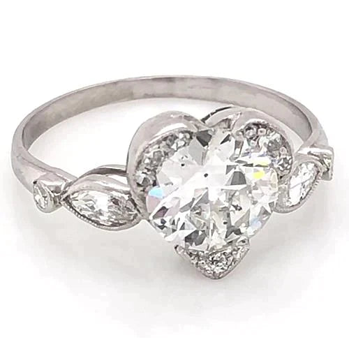 3 Carat Heart Real Diamond Wedding Ring