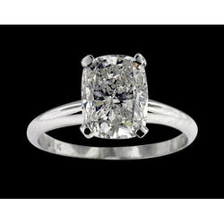 3 Carat Huge Cushion Cut Real Natural Earth Mined Diamond Solitaire Engagement Ring
