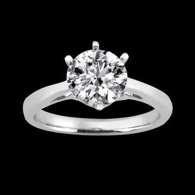 3 Carat Natural Diamond Solitaire Engagement Ring 14K