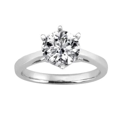 3 Carat Natural Diamond Solitaire Engagement Ring White Gold 14K