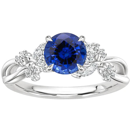 3 Carat Natural Sapphire With Diamond Ring