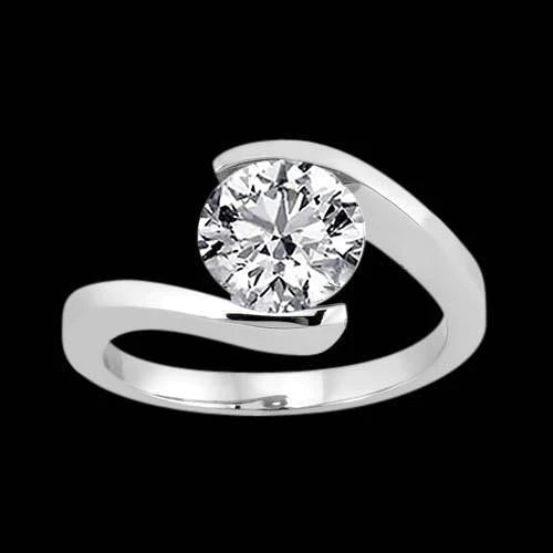 3 Carat Real Diamond Solitaire Engagement Ring Gold White