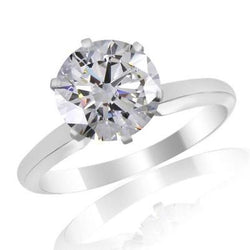 3 Carat Real Diamond Solitaire Engagement Ring White Gold 14K