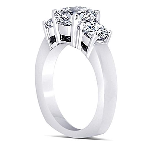 3 Carat Real Diamond Three Stone Engagement Anniversary Ring White Gold