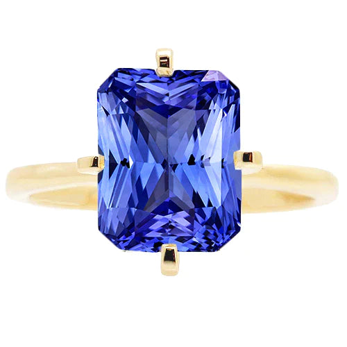 3 Carat Sapphire Yellow Gold Engagement Ring