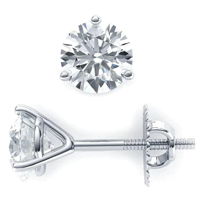 3 Carat Studs Real Diamond Earrings Jewelry