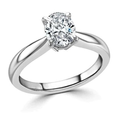 3 Carat Tapered Shank Oval Real Diamond Ring - Solitaire Ring-harrychadent.ca