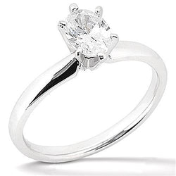 3 Carats Oval Cut Solitaire Genuine Diamond Engagement Ring