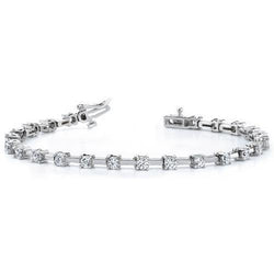 3 Carats Round Genuine Natural Earth Mined Diamond Tennis Bracelet Prong Set Women Gold Jewelry