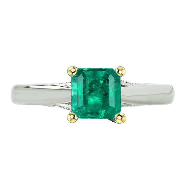 Fine Colombian Emerald Colored Stone Ring 3 ct – main view