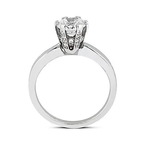 3 Ct. Genuine Diamond Solitaire Engagement Ring White Gold