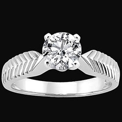 3 Ct. Real Diamond Solitaire Antique Style Ring White Gold