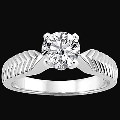 3 Ct. Real Diamond Solitaire Antique Style Ring White Gold