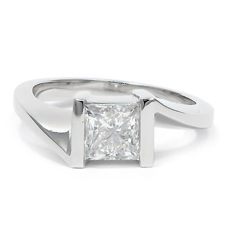 3 Ct Princess Cut Real Diamond Engagement Ring White Gold 14K - Solitaire Ring-harrychadent.ca