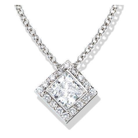 3 Ct Round And Princess Cut Genuine Diamond Pendant