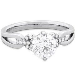 3 Ct Round Brilliant Cut Genuine Diamonds Engagement Ring 14K White Gold