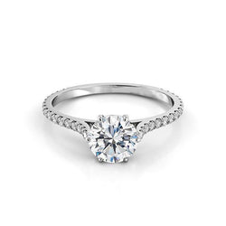 3 Ct Round Cut Natural Earth Mined Diamond Women Anniversary Ring White Gold