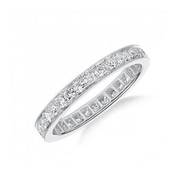 3 Ct Round Cut Natural Diamonds Wedding Band 14K White Gold