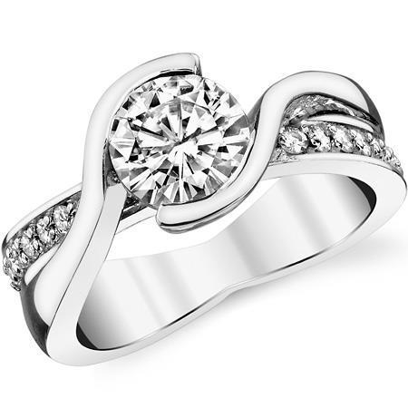3 Ct Round Cut Sparkling Genuine Diamonds Engagement Ring Twisted Shank New