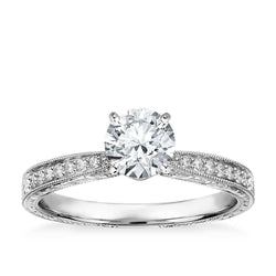3 Ct Solitaire With Accents Genuine Round Cut Natural Earth Mined Diamonds Wedding Ring