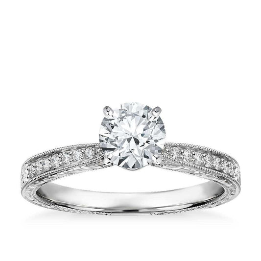 3 Ct Solitaire With Accents Genuine Round Cut Diamonds Wedding Ring