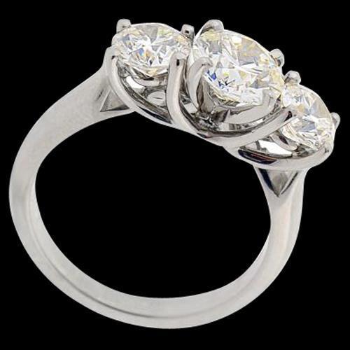 3 Ct White Gold Real Diamond Engagement Ring Three Stone Jewelry New