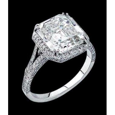 3 Cts. Radiant Real Diamond Ring Solitaire With Accents Ladies Jewelry