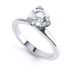 3 Prong Set Round 1.75 Carats Genuine Diamond Solitaire Ring White Gold 14K