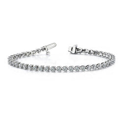 3 Prong Setting Tennis Bracelet 6.75 Ct Round Brilliant Cut Genuine Diamonds