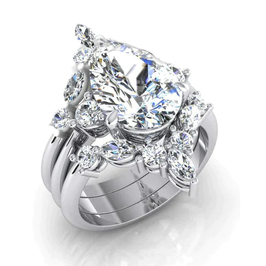3 Ring Soldered Genuine Diamond Jewelry
