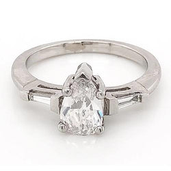 3 Stone Natural Diamond Engagement Ring 1.50 Carats Jewelry White Gold 14K