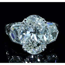 3 Stone Natural Diamond Engagement Ring 8 Carats Vintage Style Jewelry New
