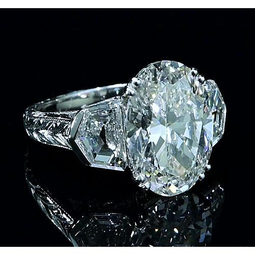 3 Stone Natural Diamond Engagement Ring 8 Carats Jewelry New