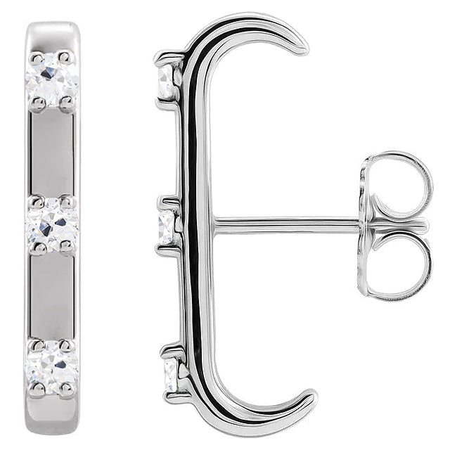 Earth-Mined Brilliant Diamond Drop Earrings 0.50 ct 14 Karat White Gold – main view