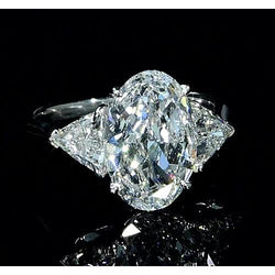 3 Stone Real Diamond Engagement Ring 8 Carats