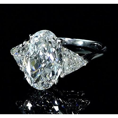 3 Stone Real Diamond Engagement Ring 