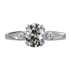 Genuine Old Mine Cut Brilliant Diamond Three Stone Ring – 3.50