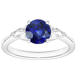 3 Stone Sapphire Engagement Ring