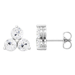 Real Diamond Earrings 6 ct – 14K White Gold
