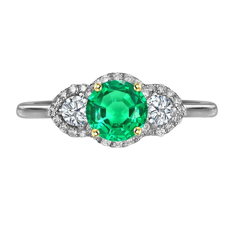 Sophisticated Fine Emerald Gemstone Ring 2 ct – main view